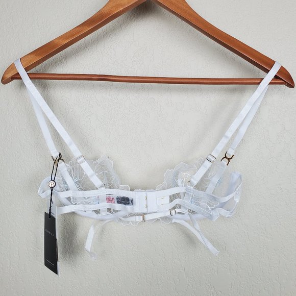 Bluebella Vienna White Blue Lace Floral Embroidery Underwire Bra Style 41214 34B - Picture 5 of 10